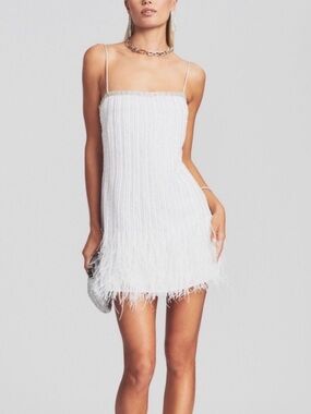 Retrofete Rubina Sequin Feather Dress